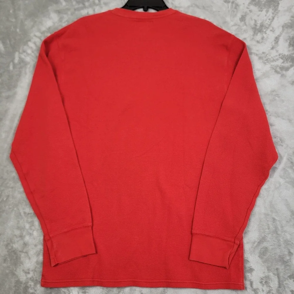 Polo Ralph Lauren Red‎ Long Sleeve Waffle Knit Pullover 2XL 100% Cotton Casual